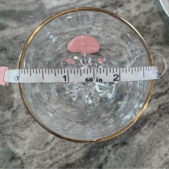 Gorham Crystal Diamond Wine Glasses With Gold Rims set of 8 - Picture 11 of 11